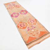 Light Orange & Pembe Vintage Runner Rug For Home Decor, 88x323 Cm