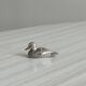 Set of 6 silver-plated metal ducks, name holders and knife rests.