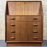 60s 70s teak secretary chest of drawers Danish Modern by Dyrlund Denmark