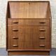 60s 70s teak secretary chest of drawers Danish Modern by Dyrlund Denmark
