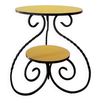 Wrought iron pedestal table 60s