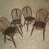 Suite de 4 chaises windsor bistrot anglaise