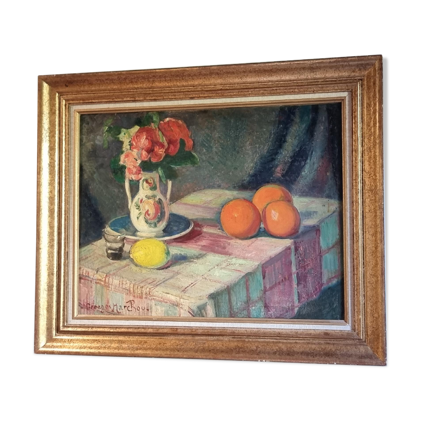 ̈Nature morte , Oil on Canvas by Georges Marchou, early 20th