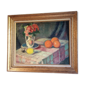 "Still life oil on canvas by Georges Marchou early 20th century"