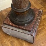 Red griotte marble column with brass insert - Napoleon III