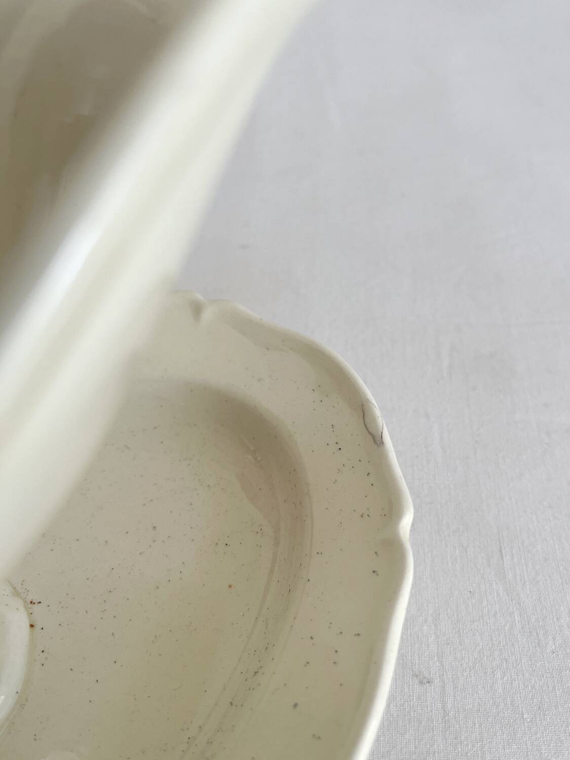 Antique ironstone gravy boat, Montereau earthenware