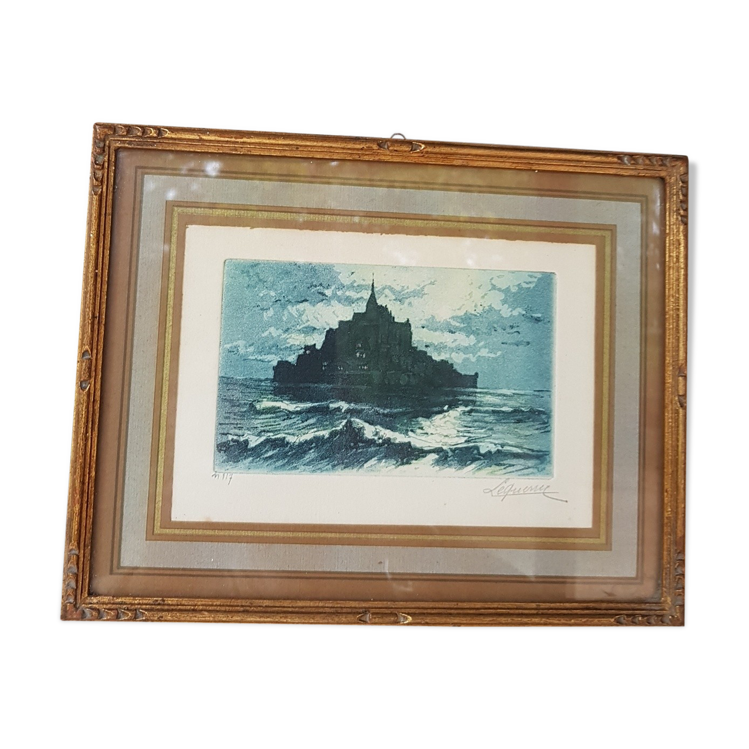 Tableau aquarelle Mont St Michel encadré
