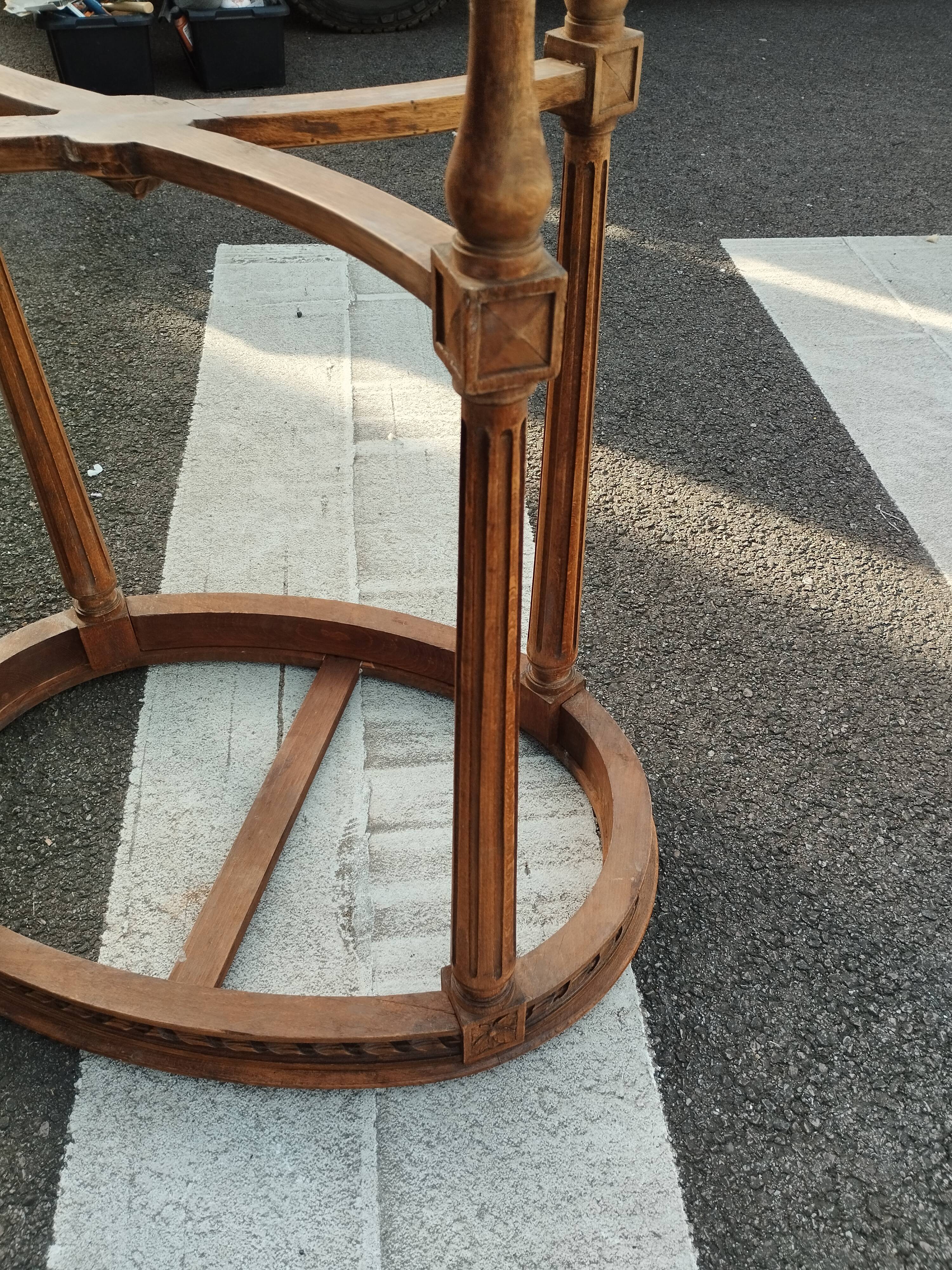 Old Louis XVI style pedestal table with marble top