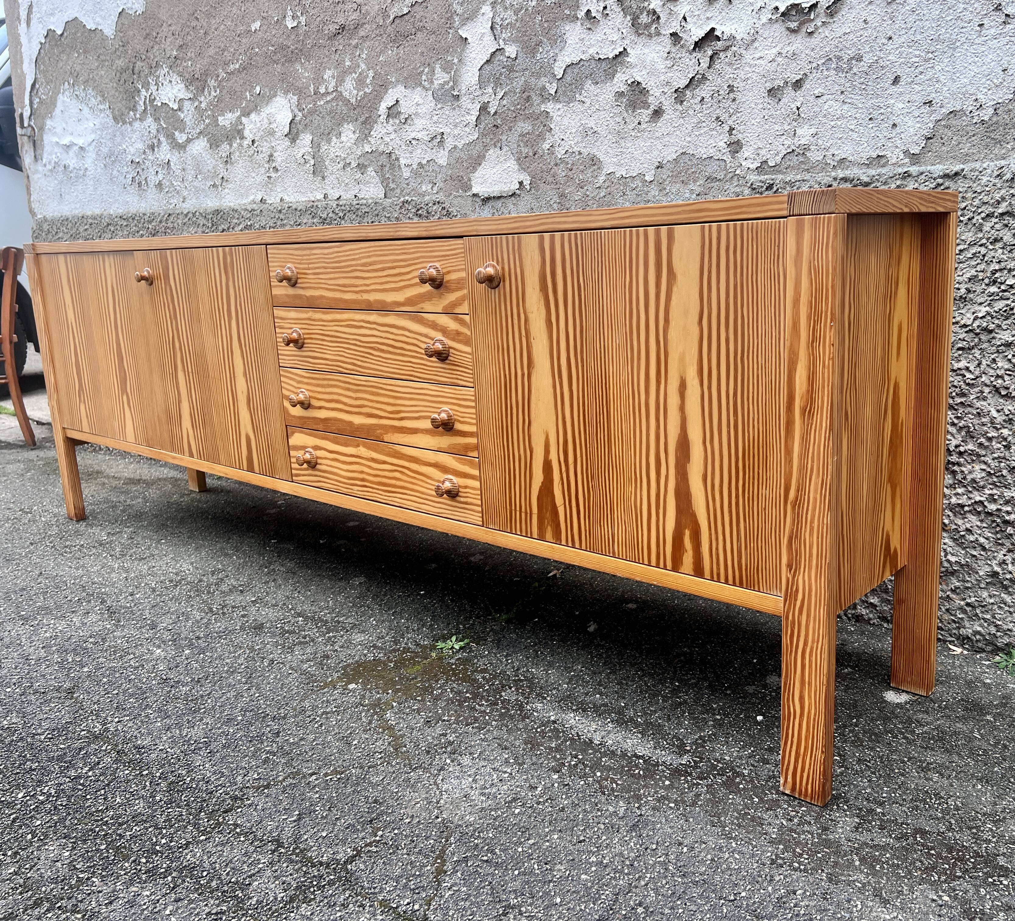 Enfilade vintage en pin 1970 1980 style scandinave
