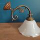 Wall lamp tulip glass white base vintage brassy metal old dp 0222f084
