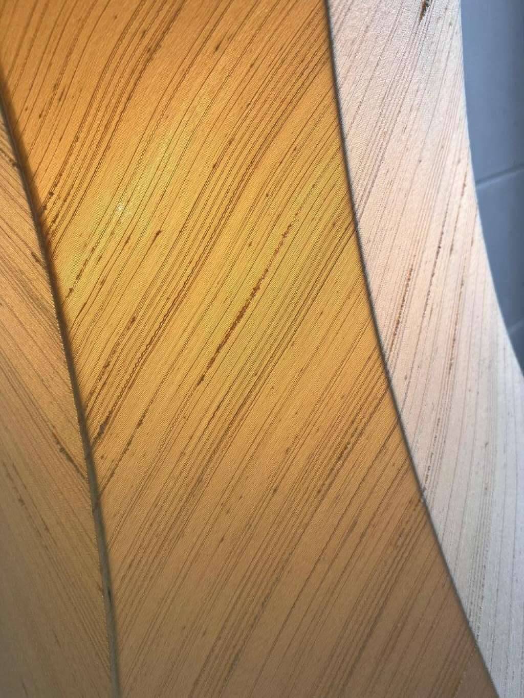 Floor lamp with teak base