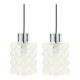 Pair of Bubble Glass Pendant Lights by Helena Tynell for Limburg, 1960s