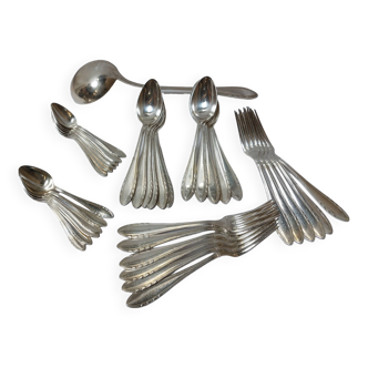 37-piece silver-plated Art Deco cutlery set