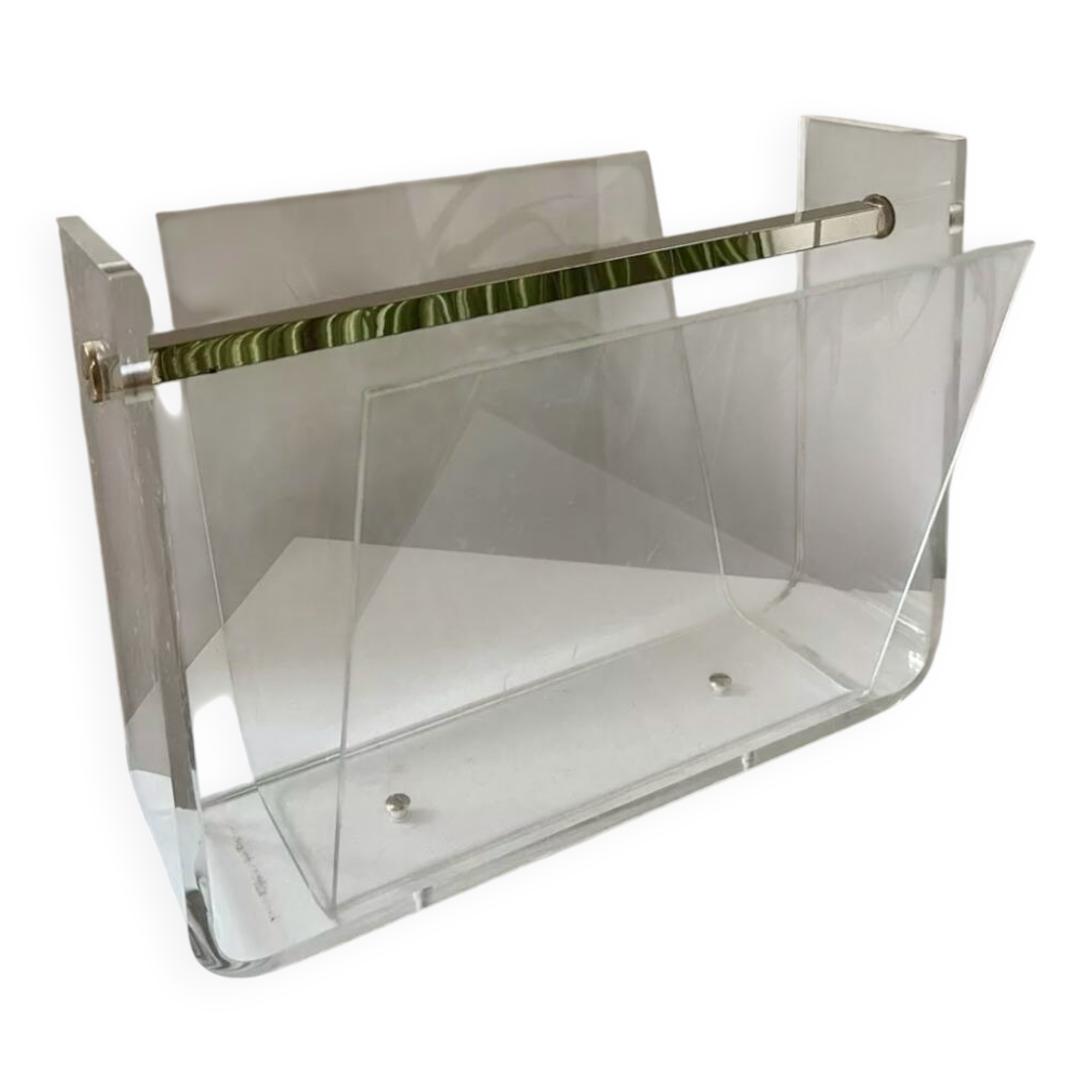 Magazine rack designed by DAVID LANGE for Roche Bobois, "OMEGA" vintage model