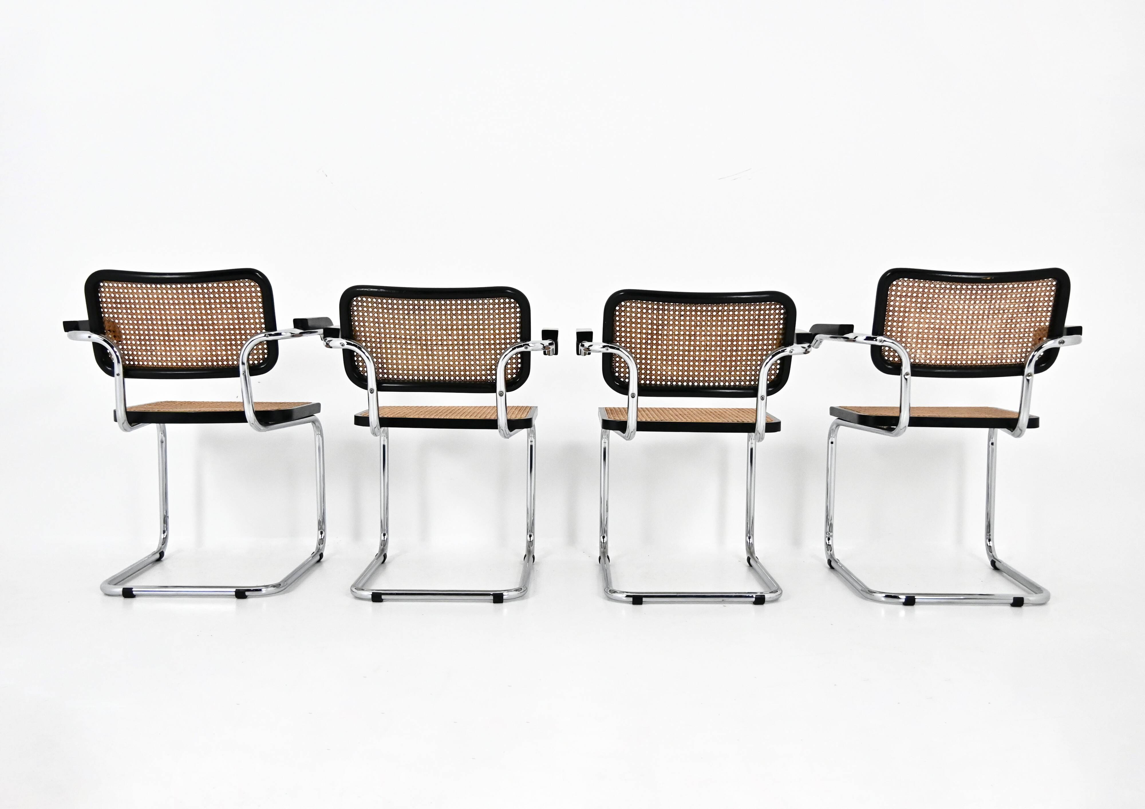 Set of 4 Style B32 Dining Chairs by Marcel Breuer