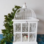 Vintage white cage for wood and metal decoration
