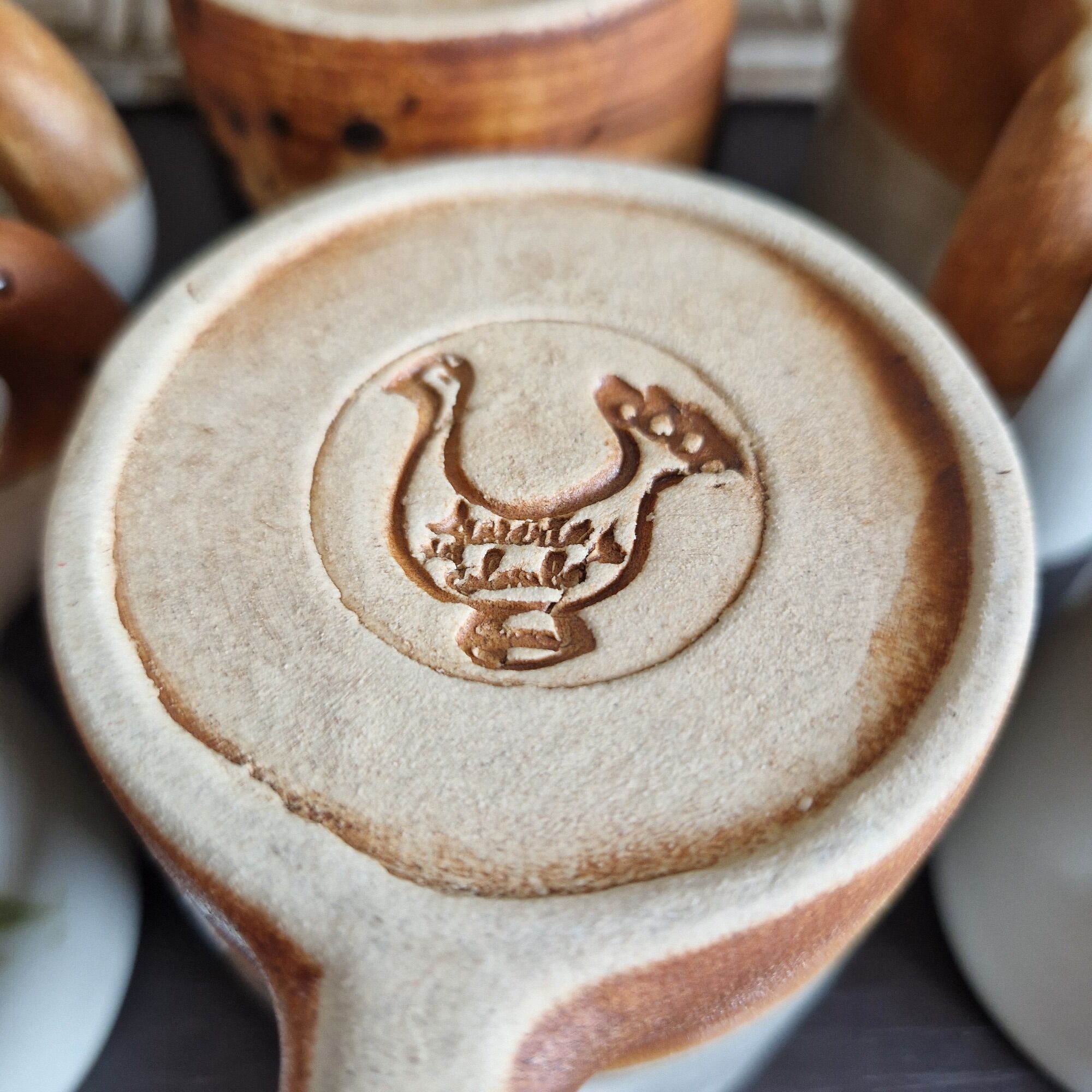 Set of 6 mugs in stoneware workshop of the dove 50s