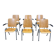Set of 6 school armchairs with high wooden backs and anthracite grey legs, Netherlands