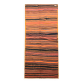 1960s Anatolian Kilim Runner, Striped Handwoven Wool Rug 125 x 363 cm