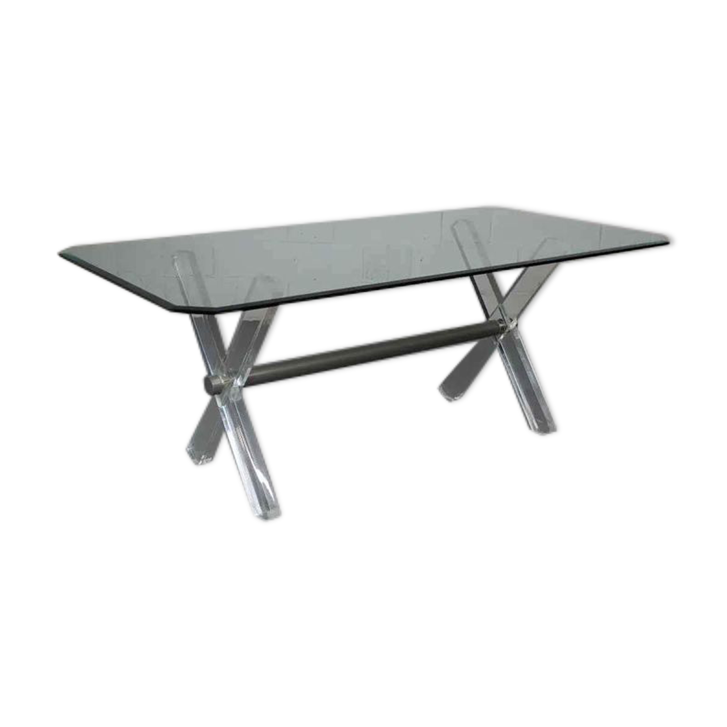 Vintage acrylic and glass dining table