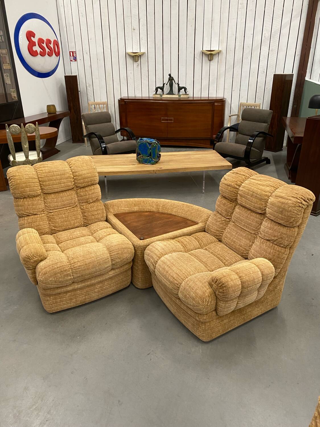 Salon modulable vintage en tissu