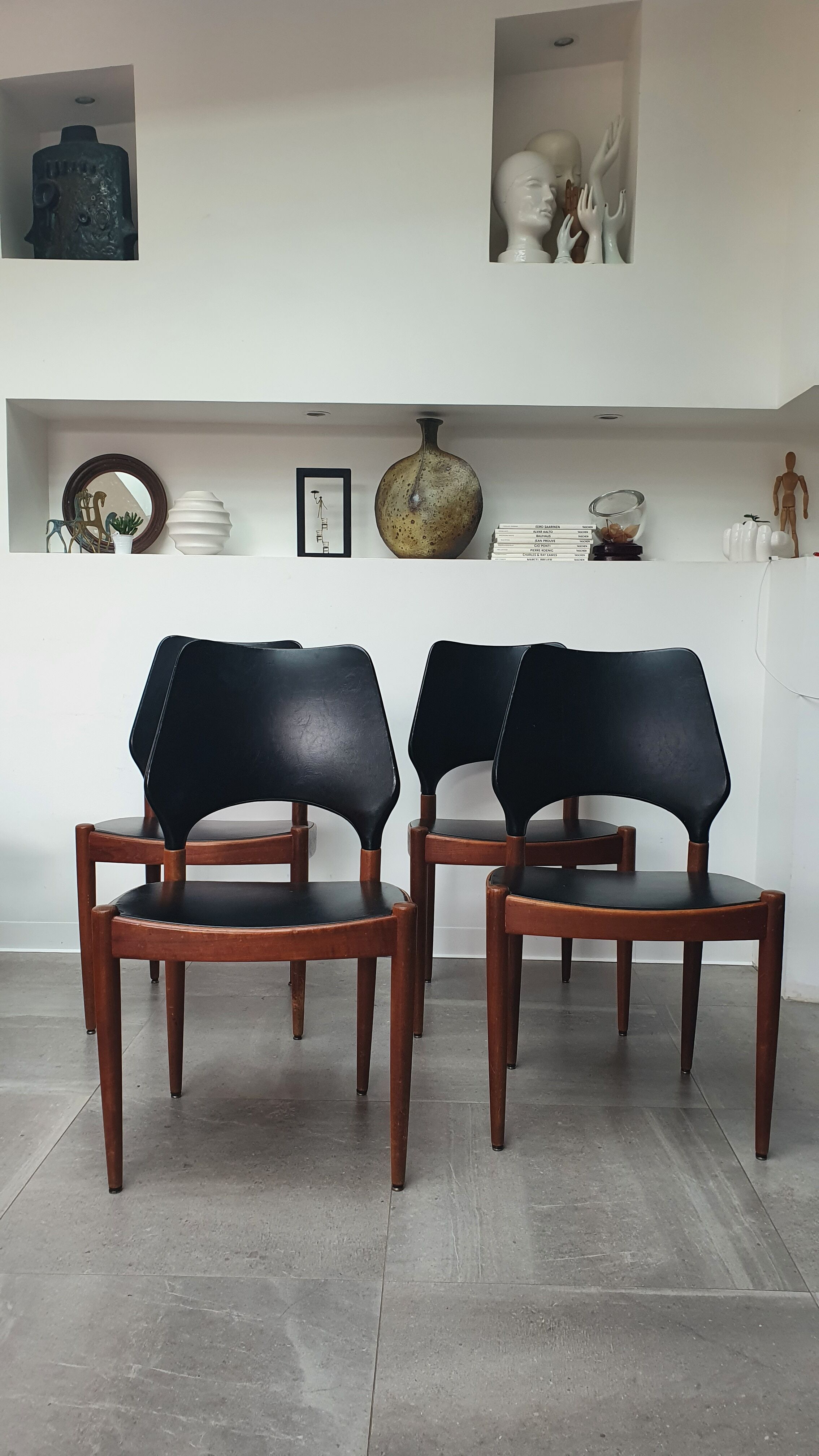 Set of 4 Danish teak chairs from the 60s