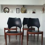 Set of 4 Danish teak chairs from the 60s