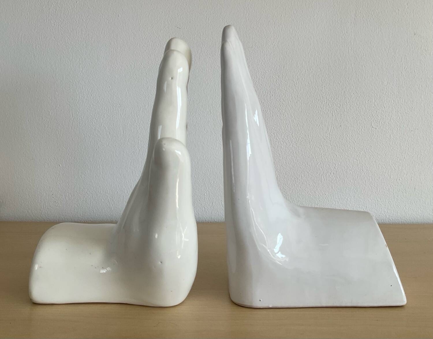 Pair of Vintage Ceramic Hands Bookends