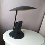 Lampe de bureau en plastique vintage jaune noir 80s