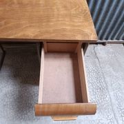 Bureau d'école vintage bois et métal