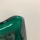 Murano glass bullicante "green" bowl element shell ashtray murano, italy, 1970s