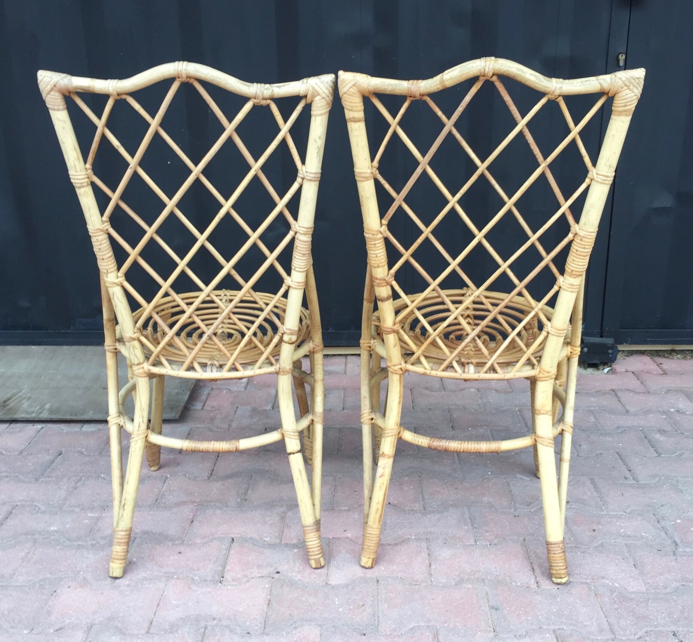 Pair of rattan chairs