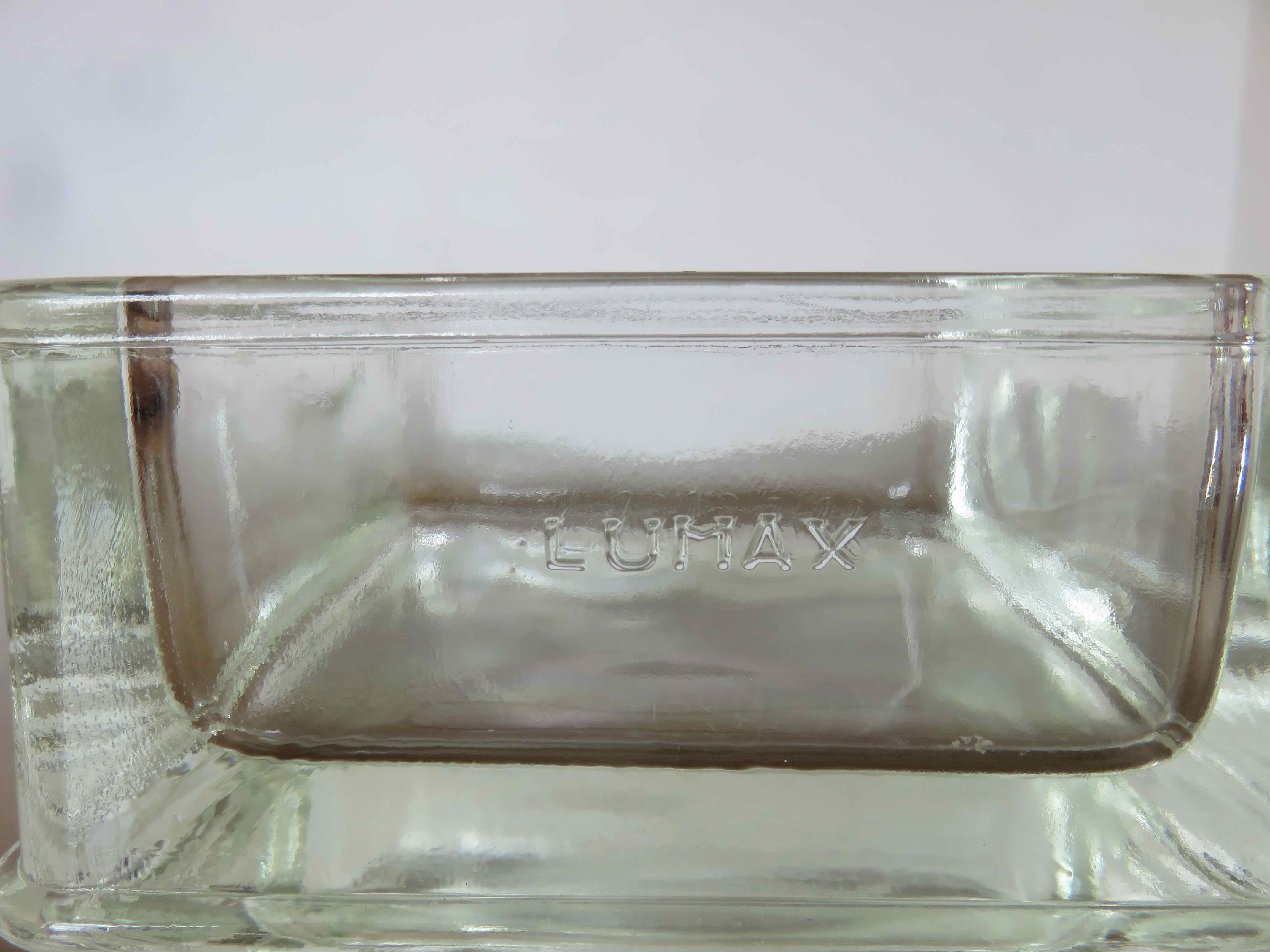 Glass paving ashtray signed lumax 40s 50