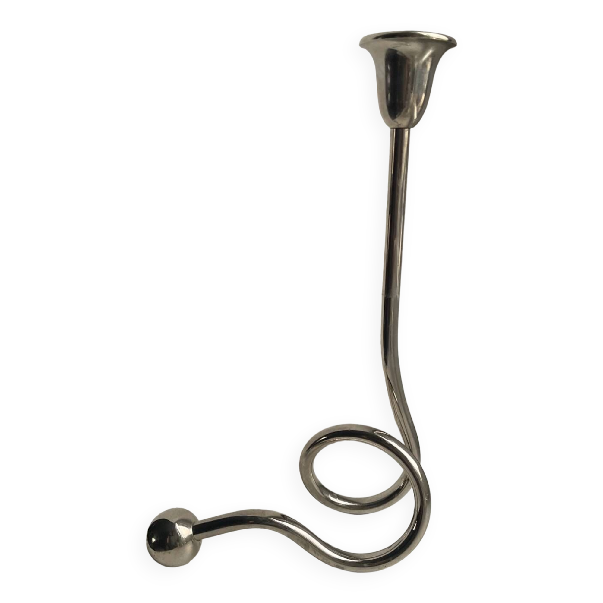 Vintage silver metal candle holder