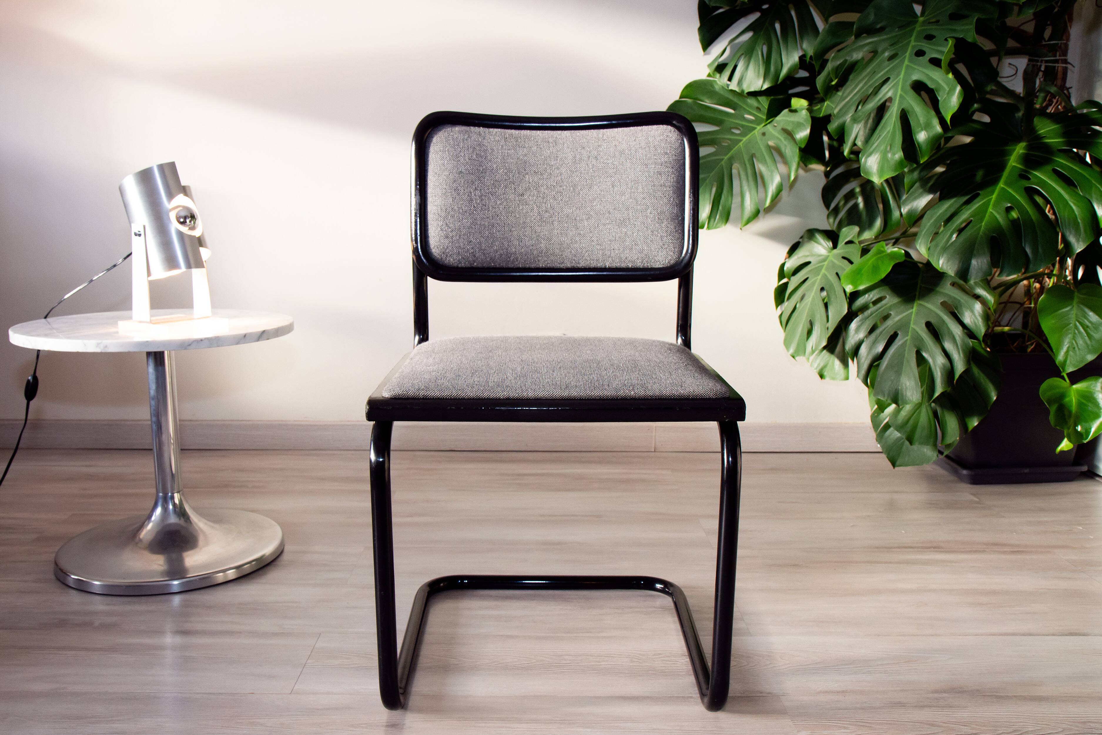 Cesca B32 chair, black and heather gray, Italian edition