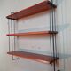 Wall shelf, khaki green and teak