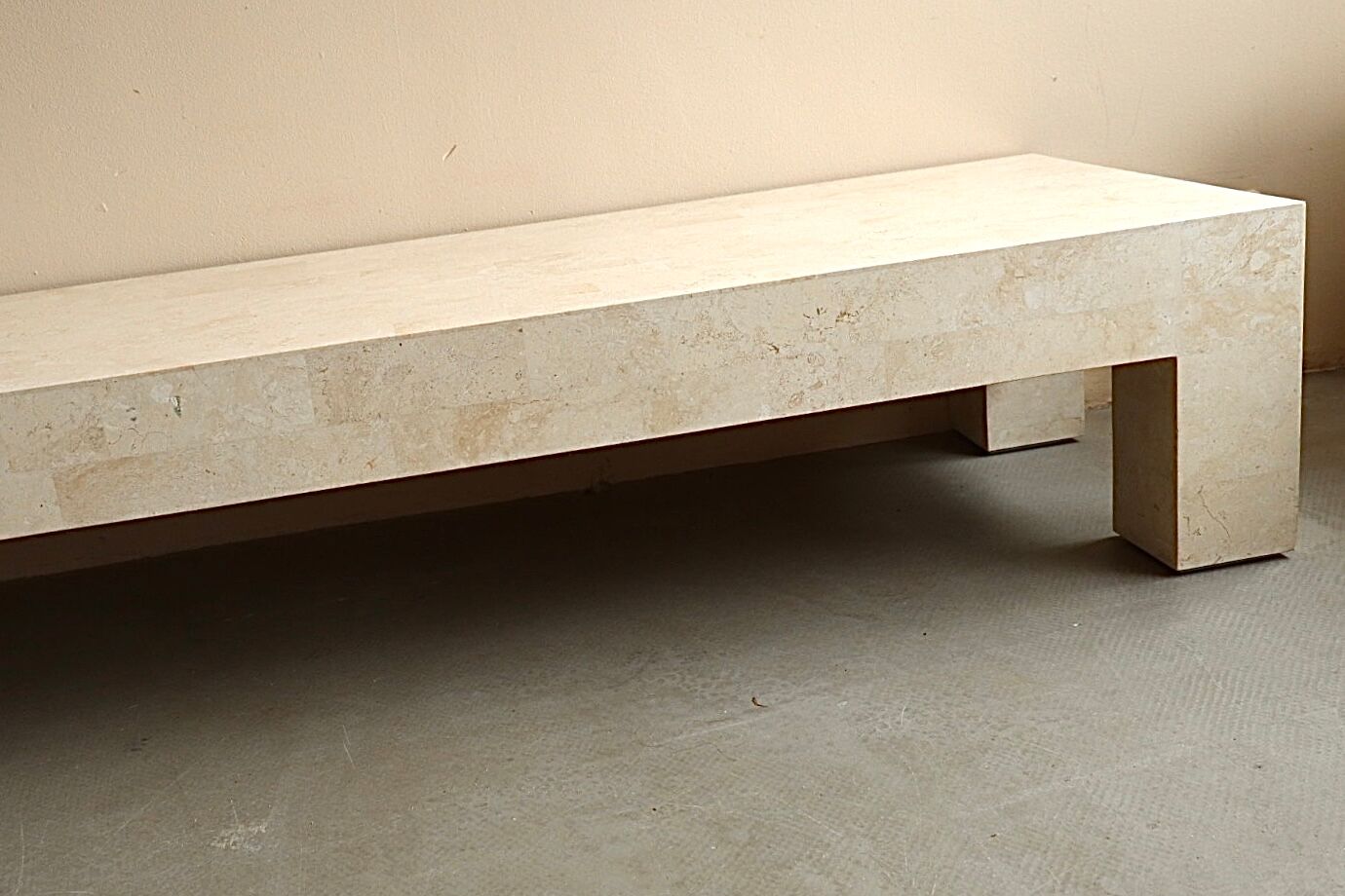 Coffee table in travertine inlay