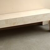 Table basse en travertin incrustation