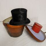 Leather hat box