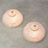 Mid-Century Czech Crystal and Brass Wall Lamp in Brass, 50s, set of 2
