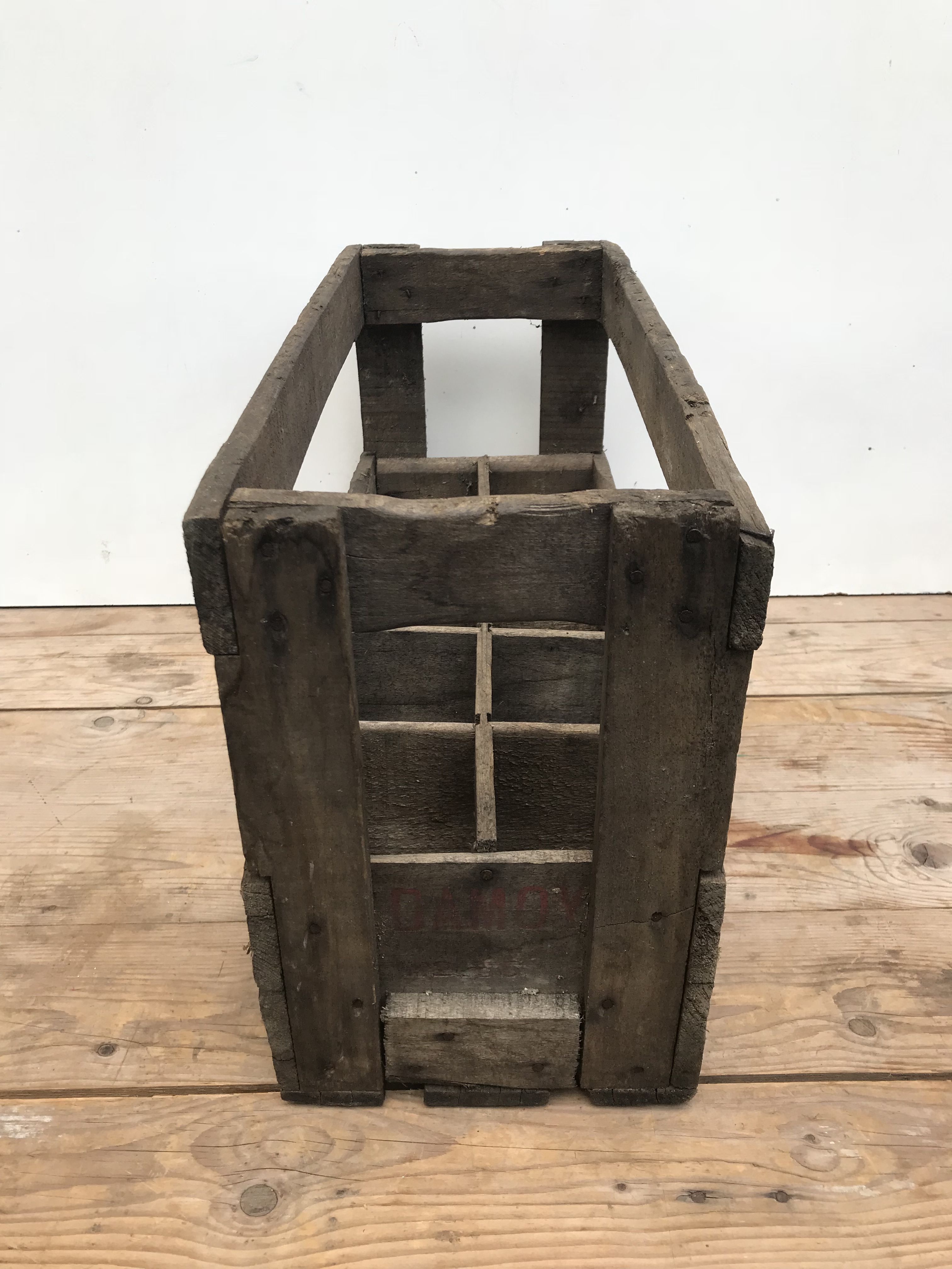 Old bottles rack in wood material