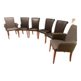 set of 6 (4 chairs and 2 armchairs) "vittoria" by Poltrona Frau.