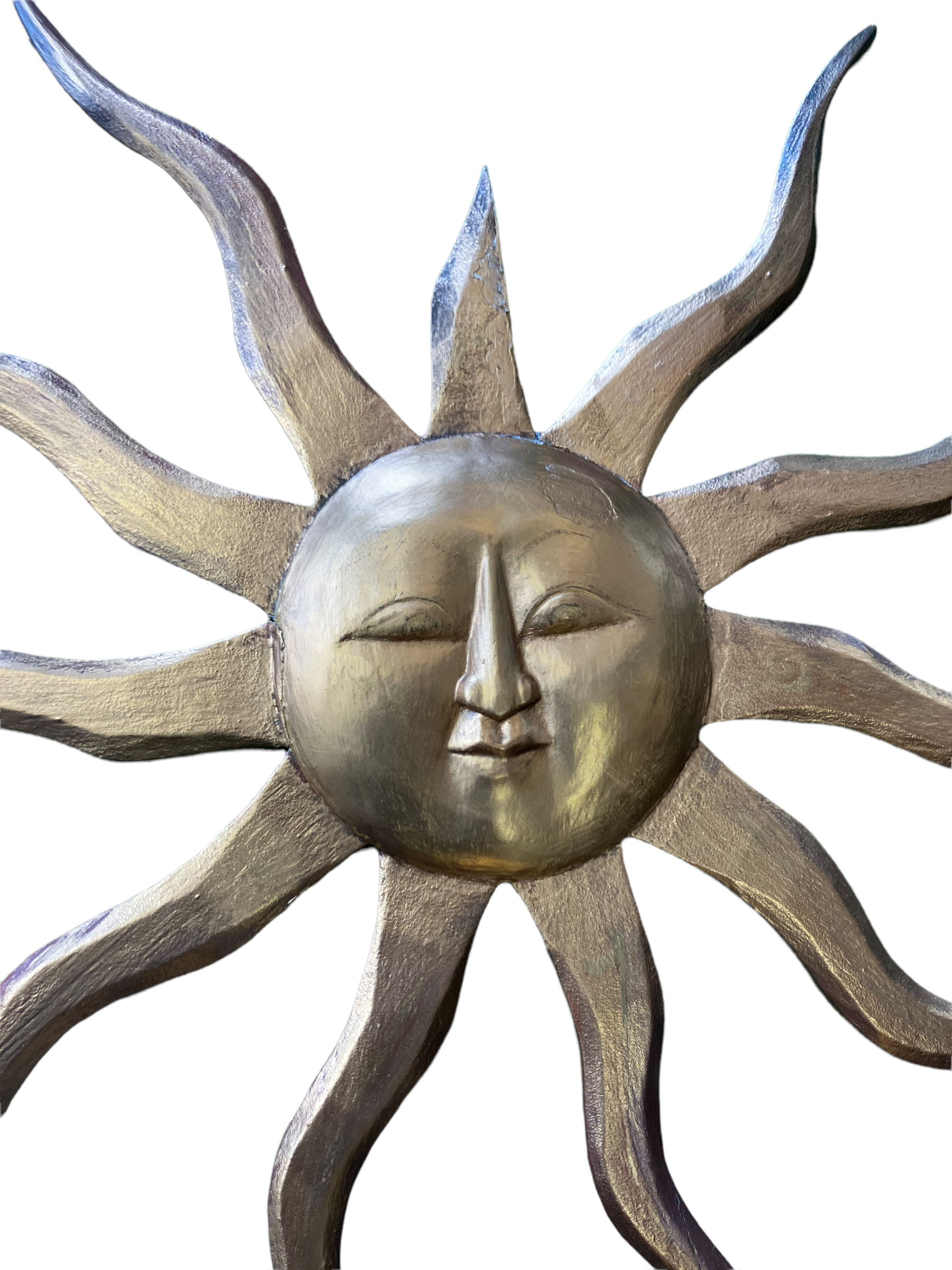 Soleil décoratif en bois doré