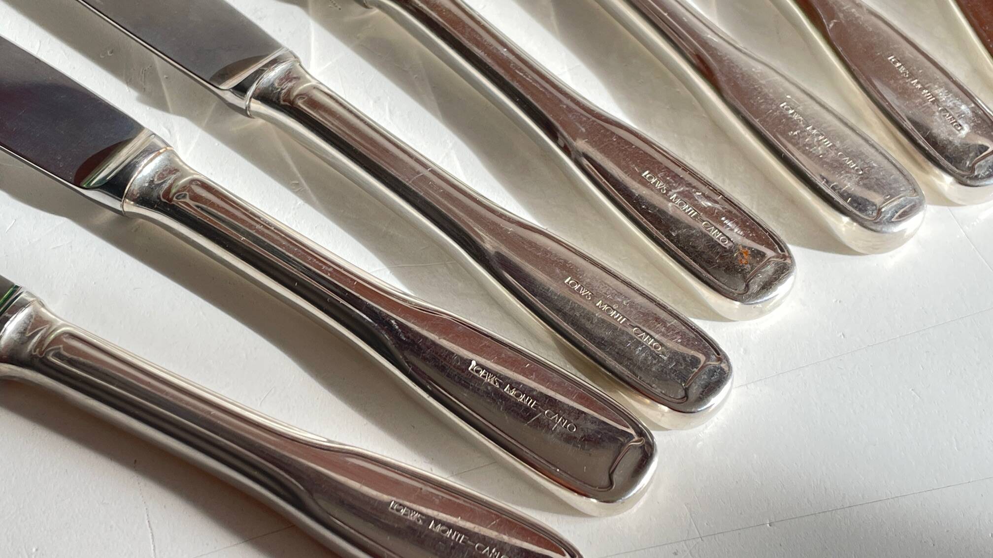 8 Table Knives A. Krupp Italy Vintage