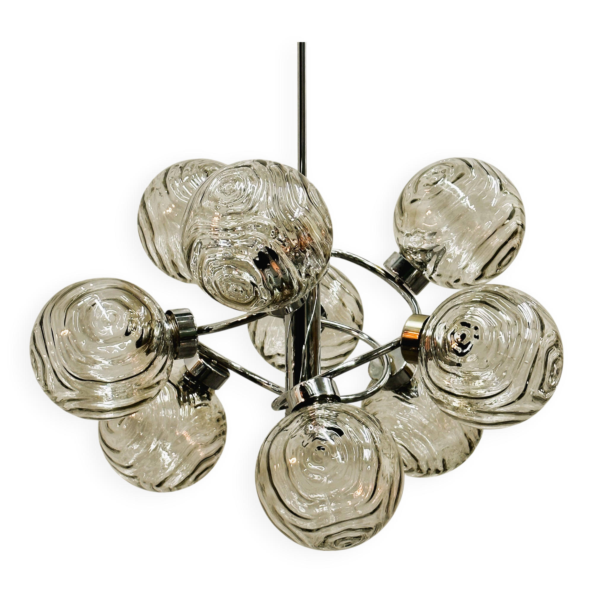 German Space Age Orbital Chandelier by Fischer Leuchten, 1970s. Germany