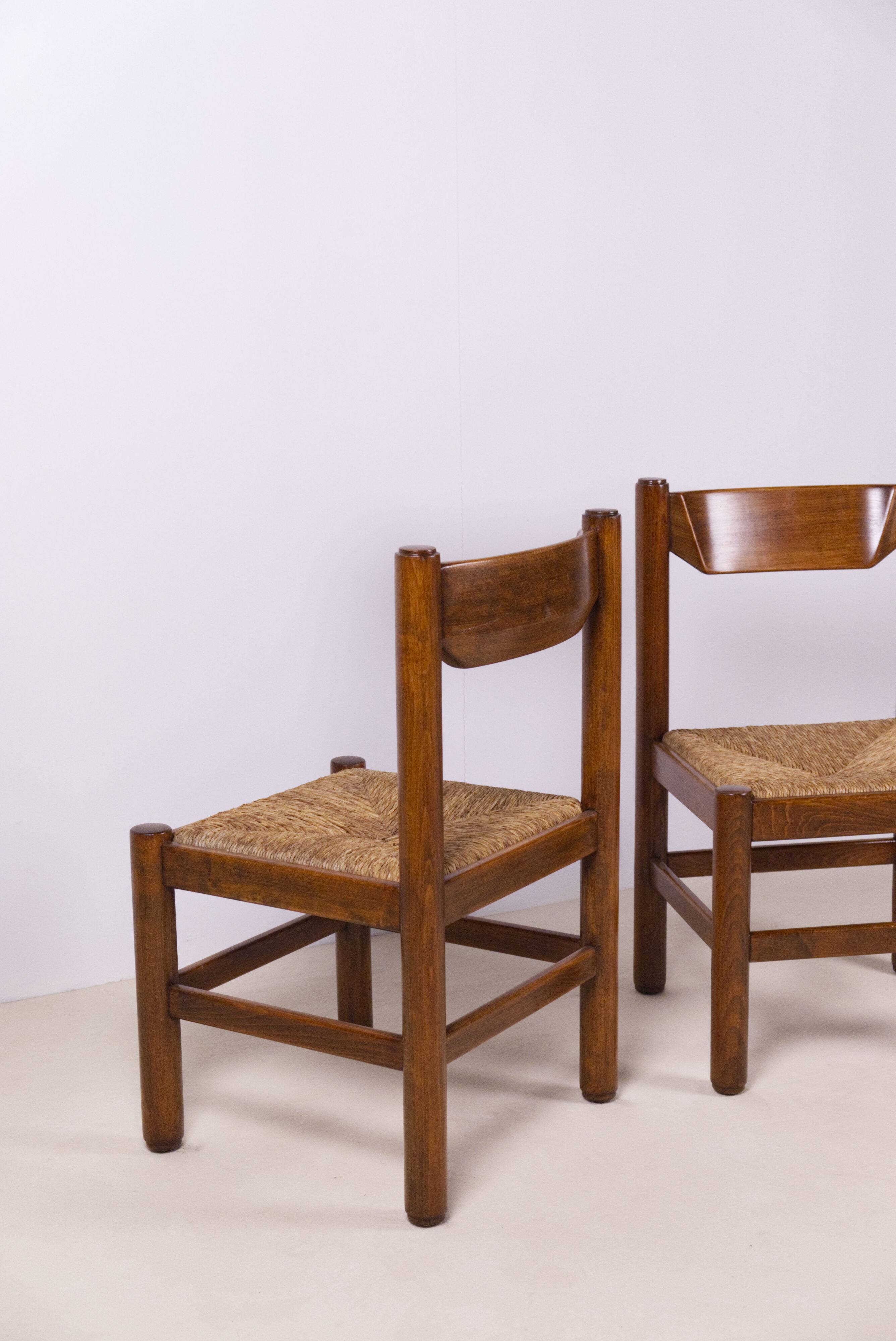 Pair of Beech and Rope Dining Chairs — in the Style Magistretti/Michelucci