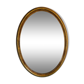 Miroir oval en bois doré 80x58 cm