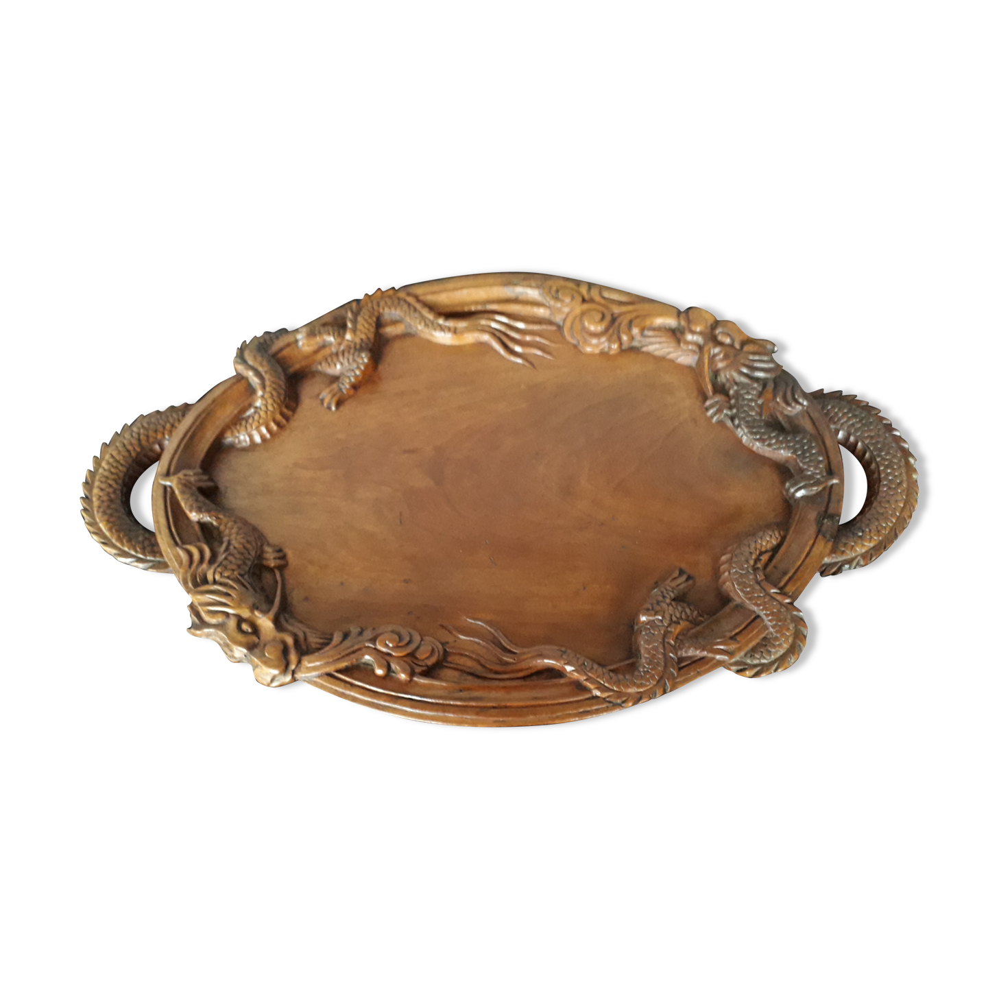 Carved wooden top, of asian origin