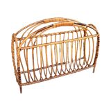 Wicker newspaper rack, Scandinavian style, Denmark, 1970s