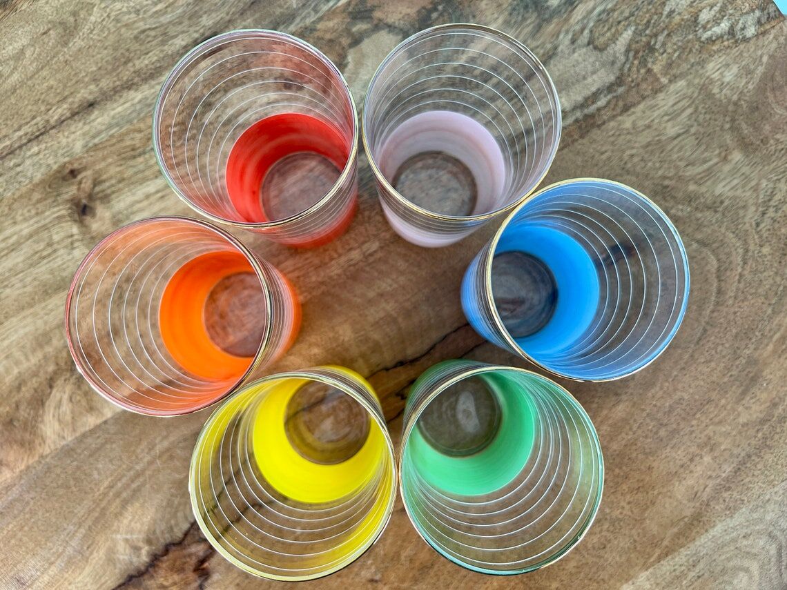 Verres à liqueur et à vin vintage des années 1960
